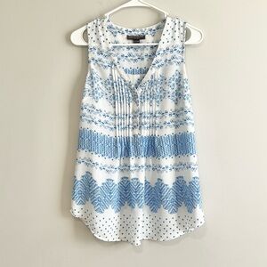 A Pea in the Pod Maternity Pintuck Sleeveless Print Blouse